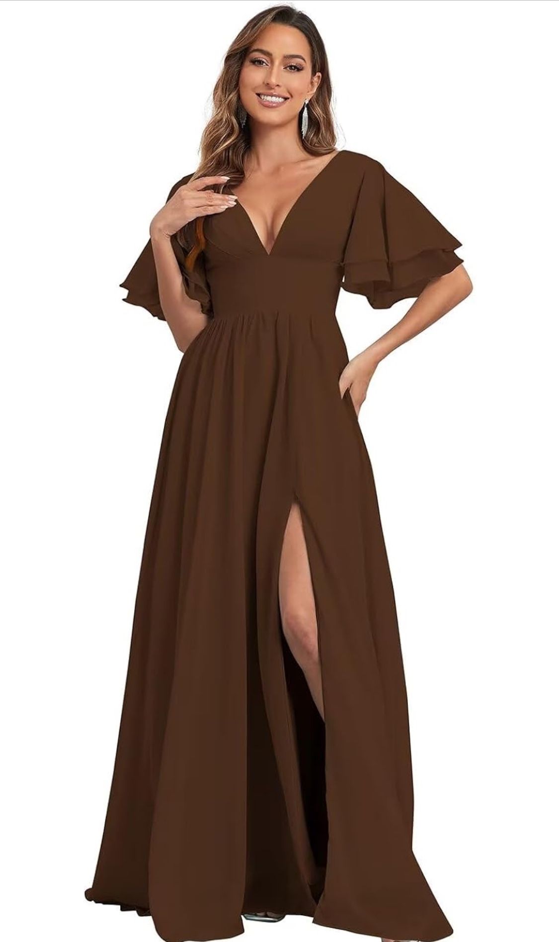 Bridesmaid Dress Size 16 Plus, Chocolate Brown (Picture)