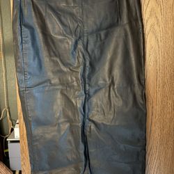 Faux Leather Pencil Skirt 