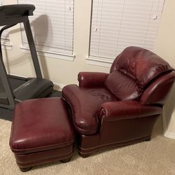 Leather Recliner And Ottoman Real Leather