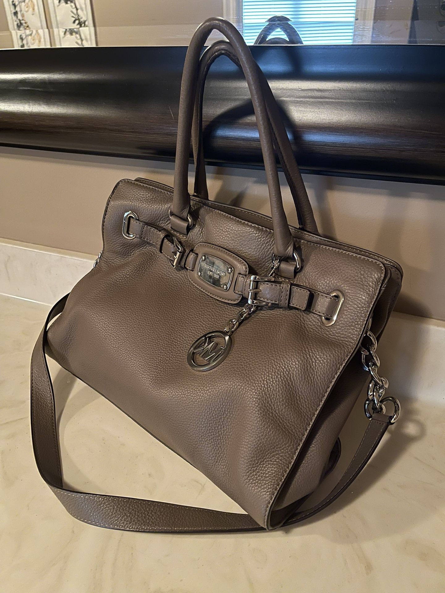 Michael Kors Hamilton Large Satchel Handbag, Tan Color