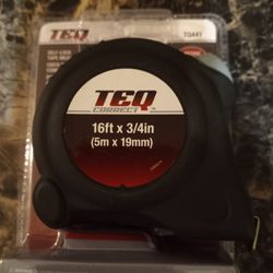 Brand New TEQ CORRECT  16' x 3/4" Self-locking Tape Measure