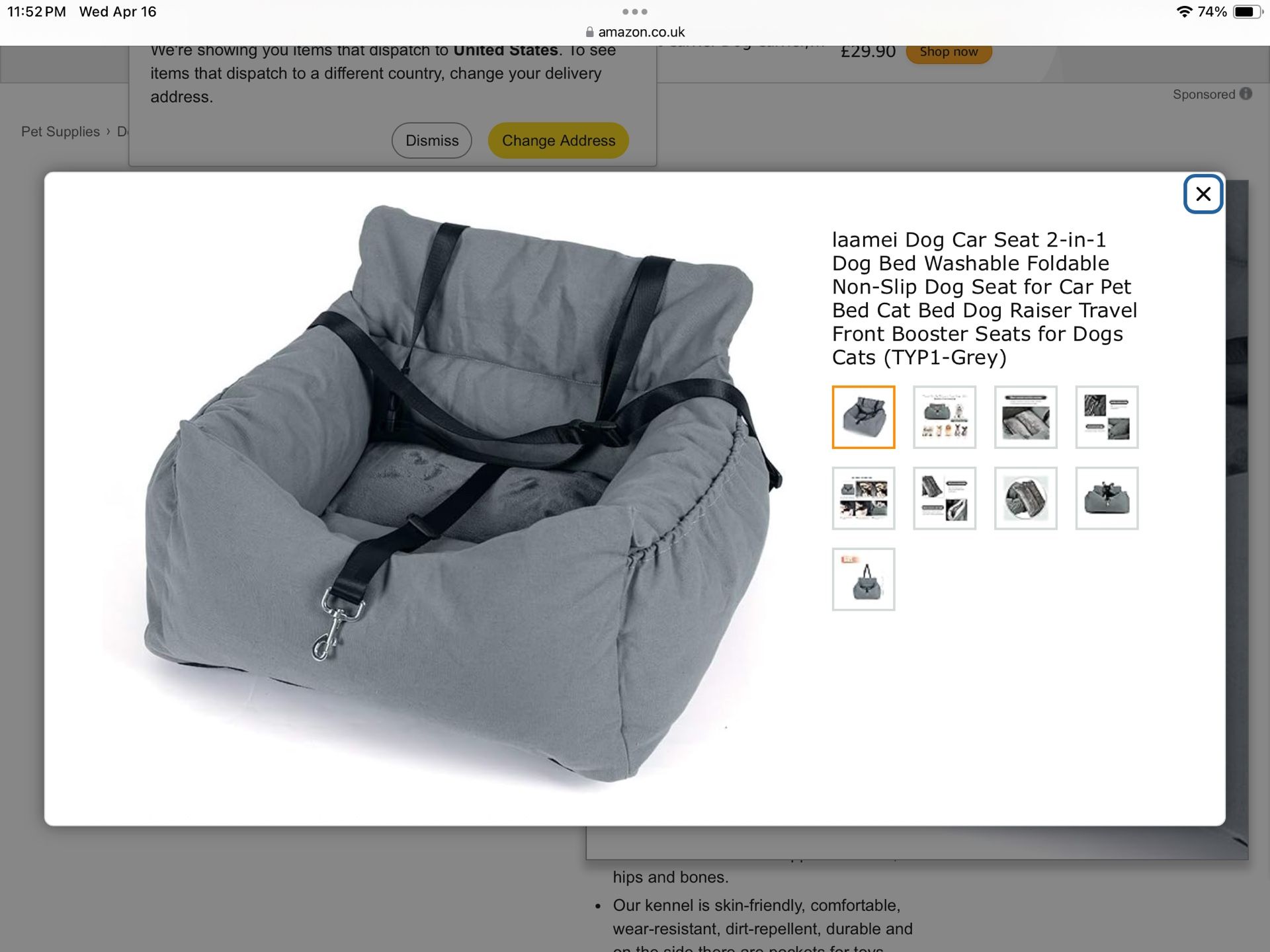 Lameei Black Pet Car Seat Cover 2 In 1 Deluxe For Dog Cat