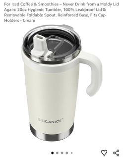Only In Black New Iced Coffee & Smoothies – Never Drink from a Moldy Lid Again: 20oz Hygienic Tumbler, 100% Leakproof Lid & Removable Foldable Spout.
