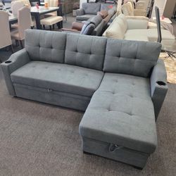 Dark Gray  Sectional Sofa Bed 