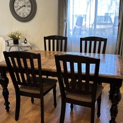 Wood Table With Six Chairs 