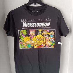 New Nickelodeon "Best Of The 90s" Graphic Print Tshirt Mens Size Small.