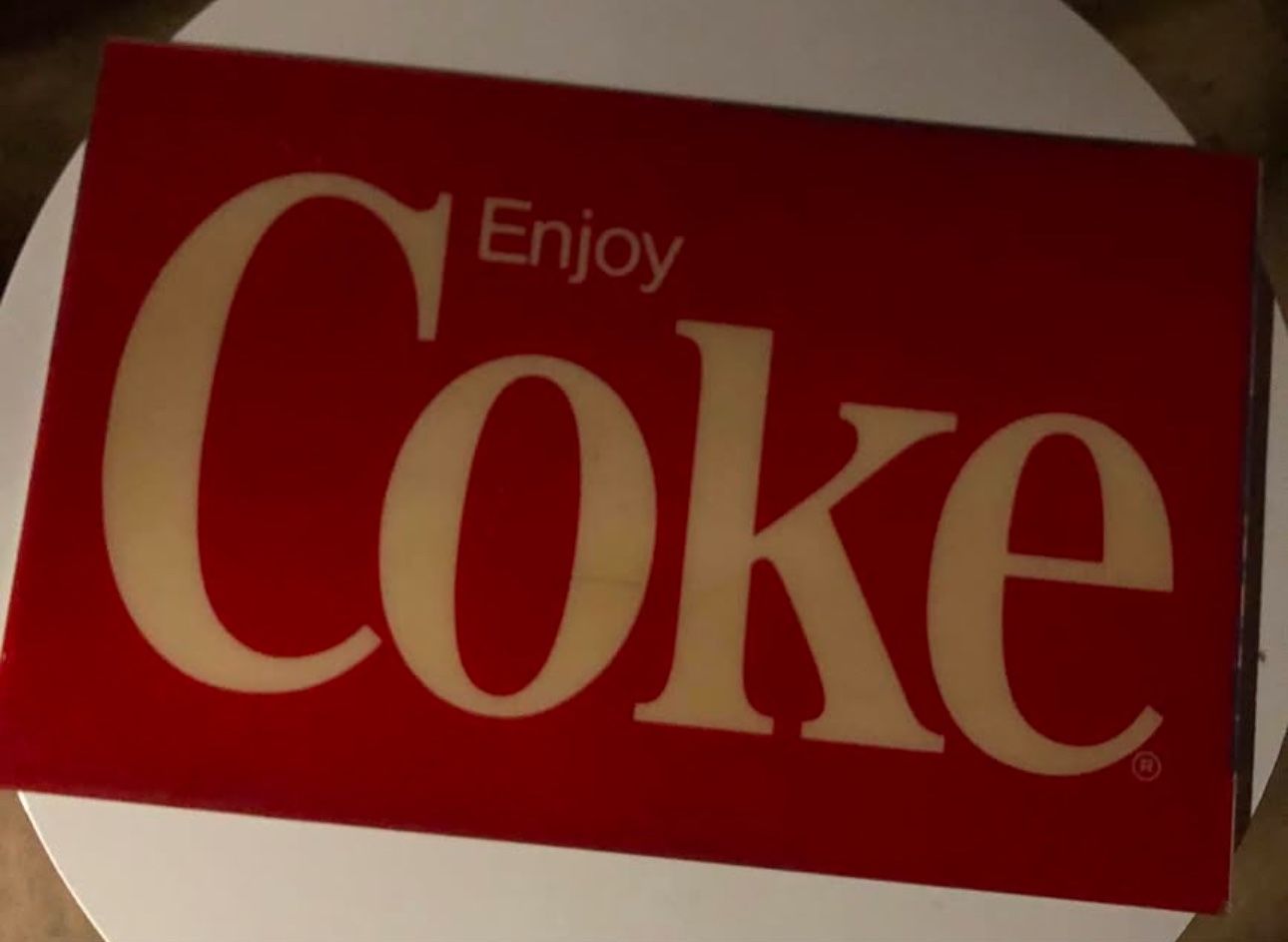 Plexiglass Vintage Enjoy Coke Sign