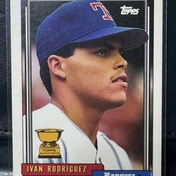 1992 Topps #78 Ivan Rodriguez rookie card, Texas Rangers
