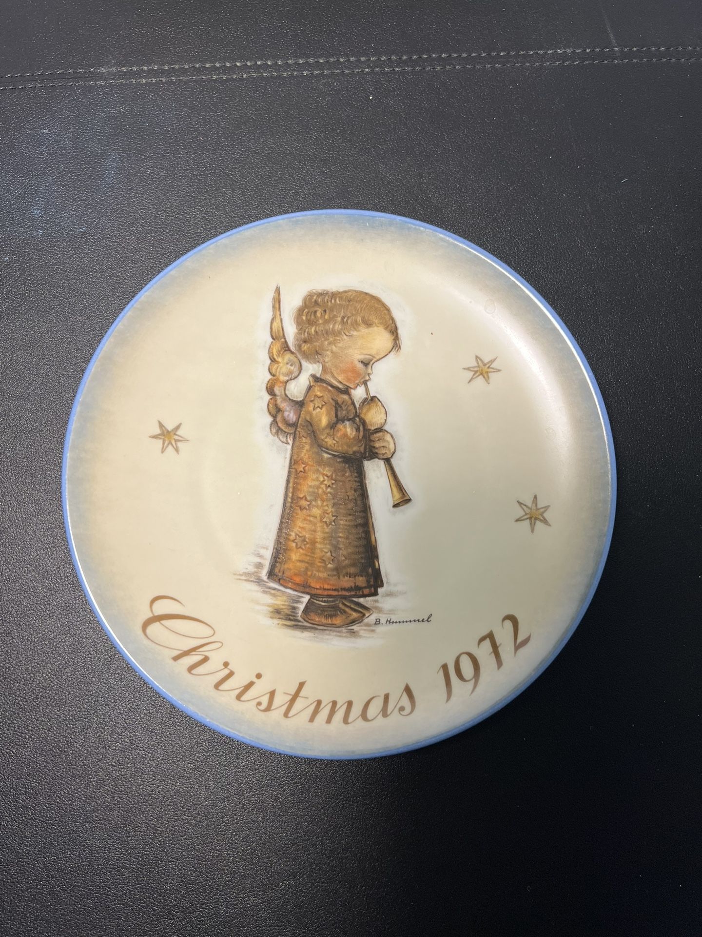 Hummel Vintage Christmas Plate Angel With Flute 1972 Limited Edition