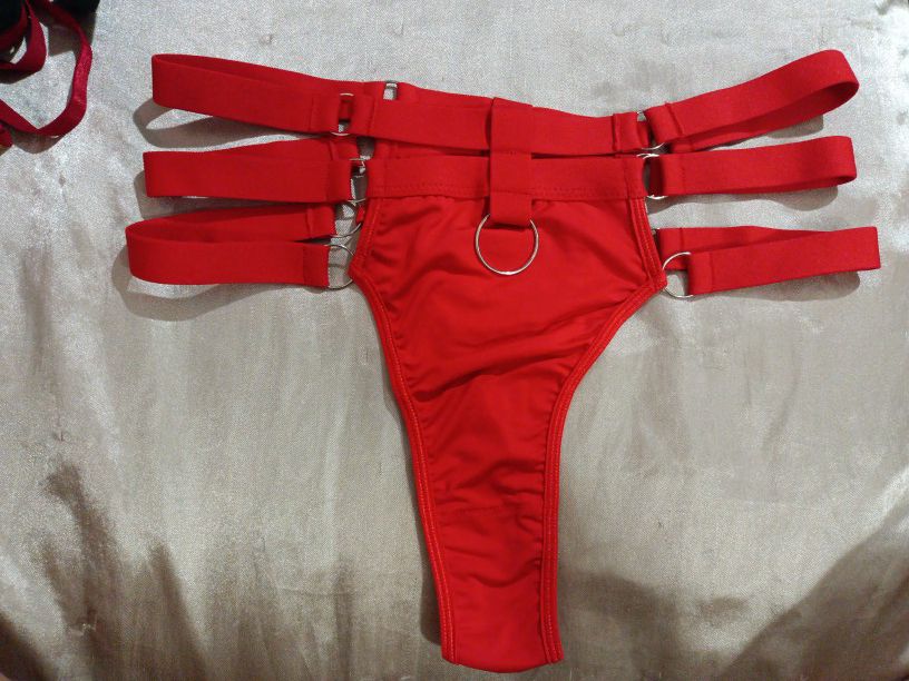 Set Of Red Panties And Bra