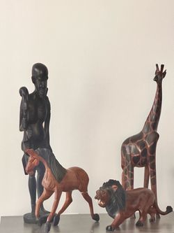 African decorations wood animals