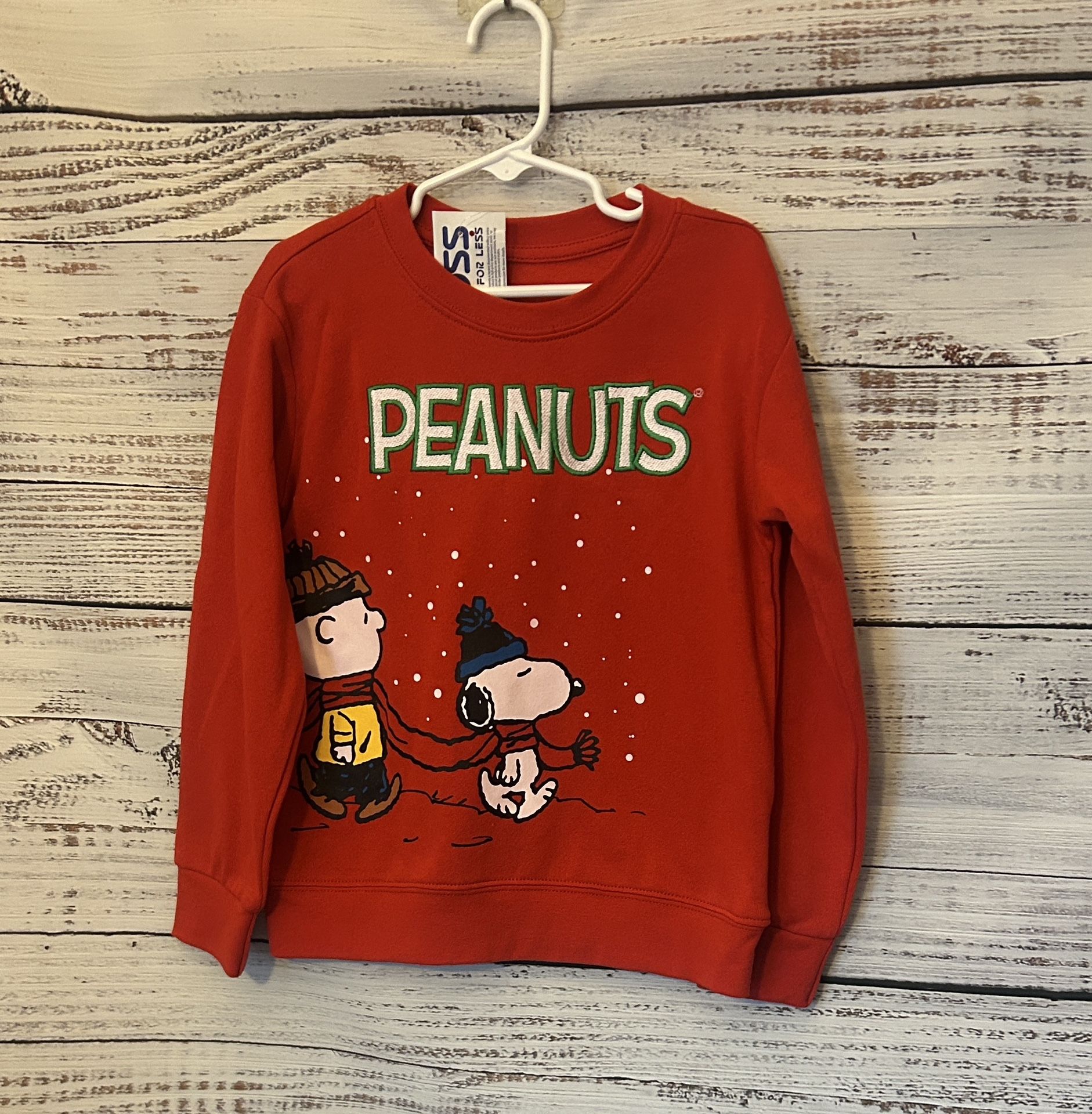 Net Peanuts Red Christmas Sweatshirt with Snoopy and Charlie Brown size 4/5