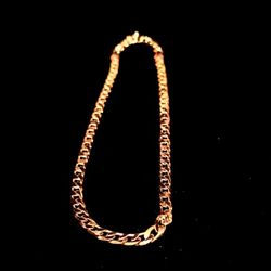 14K GOLD PLATED CUBAN LINK ANKLE BRACELET 