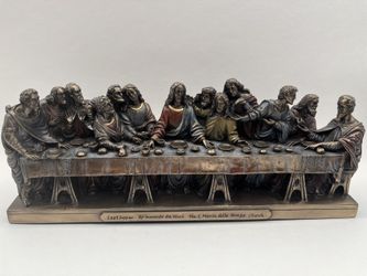 Brass LAST SUPPER BY Leonardo da Vinci. The S. Maria delle Grazie Church. Lenght: 12.5”