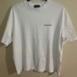 Balenciaga Logo Tshirt White 