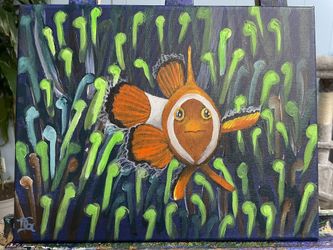Curious Clown Fish Painting