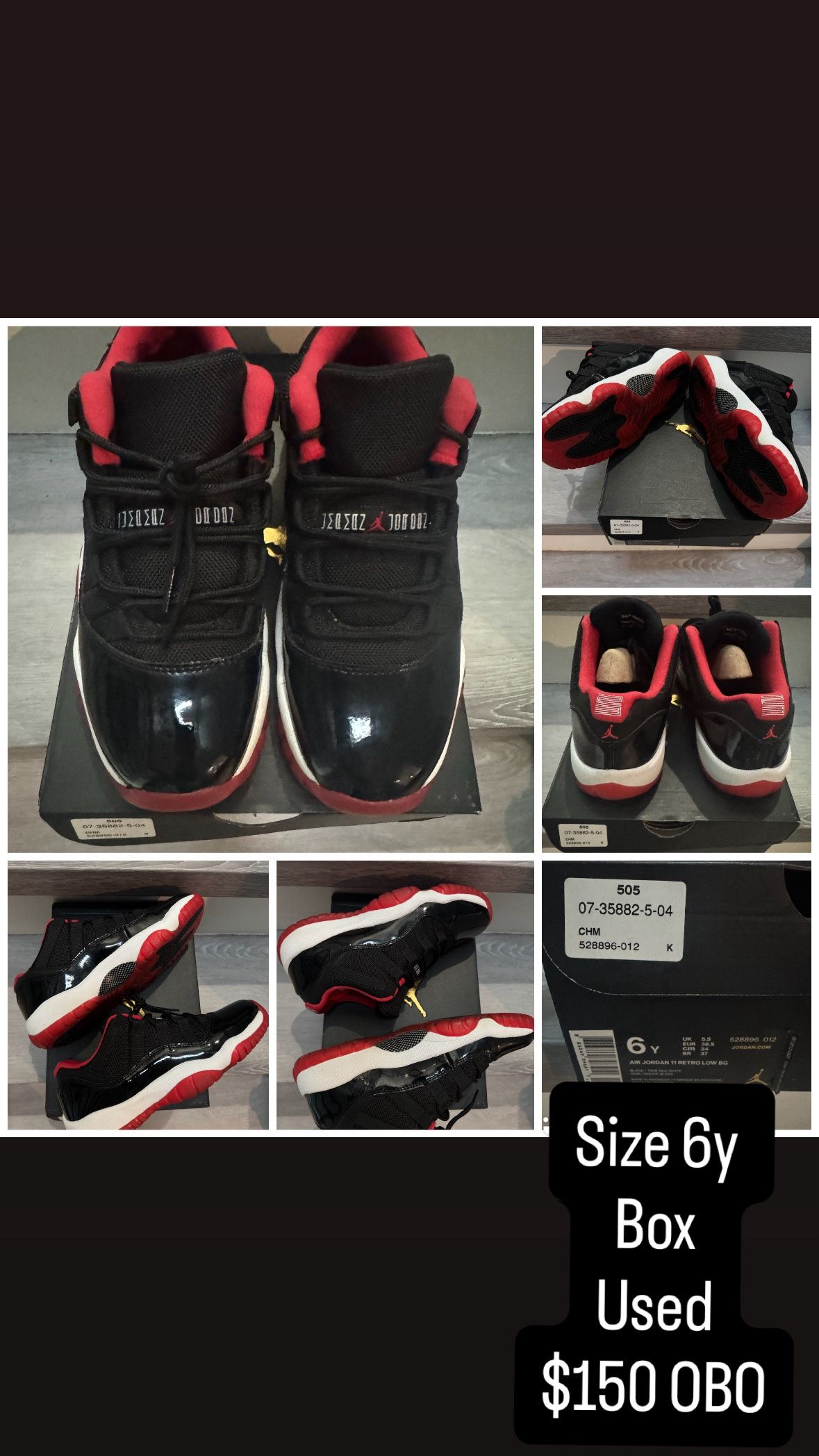 Jordan 11 Bred Low (Old Release)