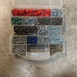 Plastic Box With Different Screws And Bolts 