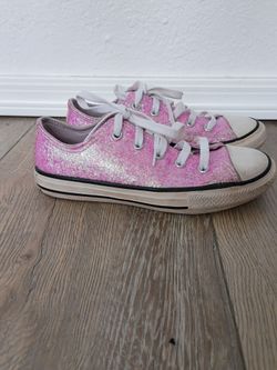 Girl's Pink Glitter Converse