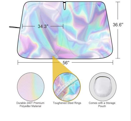 Car Windshield Sunshade SUV sedan - Folding Front Window Sun Shade Cover with Storage Bag
