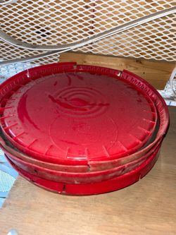 Red Cover Lids For Container Buckets