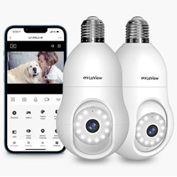 4MP Bulb Security Camera 2.4GHz,360° 2K Security Cameras Wireless Outdoor Indoor Full Color Day and Night, Motion Detection, Audible Alarm, Easy Insta
