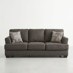 Bella 83" Sofa With Gunslngrbark Body And Monopoly Paver Toss Pillows