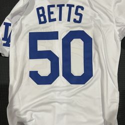 White Los Angeles Dodgers Mookie Betts World Series Jersey