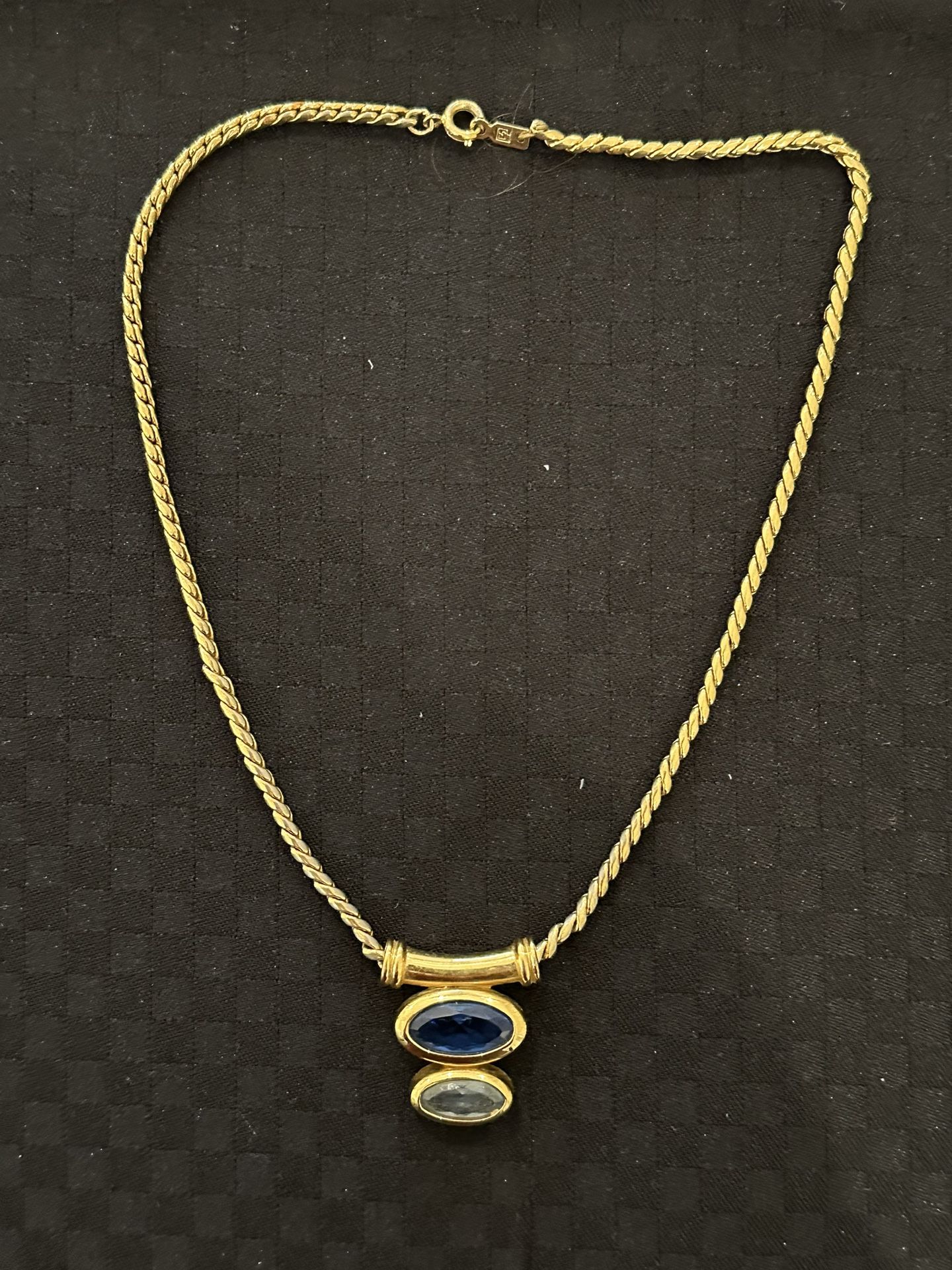 SWAROVSKI NECKLACE-SAPPHIRE/AQUAMARINE CRYSTALS-VINTAGE