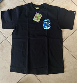 Black and Blue Stussy X Bape Tee
