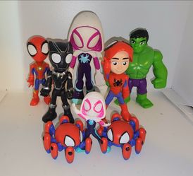 Spidey and his Amazing Friends figures Spiderman, Ghost Spider, Black Panther, Hulk and more