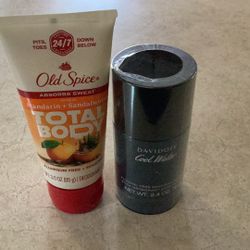 Davidoff Cool Water Alcohol Free Deodorant & Old Spice Total Body