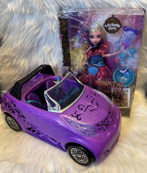 Monster High Gala Ball New In Box And Monster High Purple Car Like New