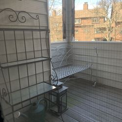 Bench And Rack Both Wrought Iron 