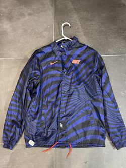Nike Windbreaker Jacket — Blue/Black Wave Print
