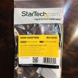 StarTech HDMI to DVI-D Video Adapter. Brand new. Still sealed in original packaging.  HDMI (19 pin) Male.  DVI-D (25 pin) Female.
