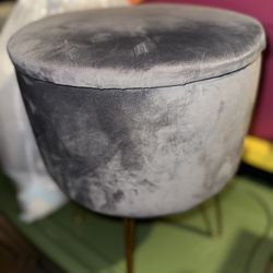 Gray Stool with Storage 