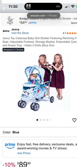 Joovy Toy Caboose Doll Stroller - Blue