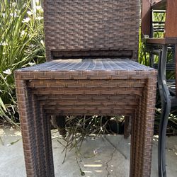 Outdoor patio furniture, great condition,8 stackable chairs, durable weather resistant plastic, will sell sets of 4, see my profile 4 more Outdoor 