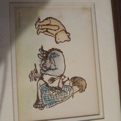 Poor Eyore And Christopher Robbin Framed Print From Disney