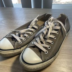 Converse All Star Gray White Canvas Low-Top Sneakers Men's Size 5 Women’s Size