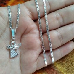 925 Sterling Silver Chain With The Pendant/Cadena Con Dije De Plata 925