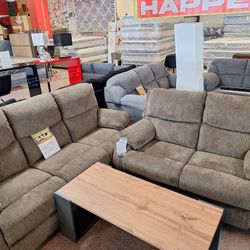 66504.... Sofa And Love Seat Reclinig 