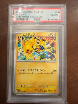 PSA 10 Pikachu 291/SV-P Japanese Promo Pokemon Card