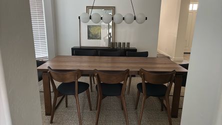 Modern Wood Dining Table with Chairs