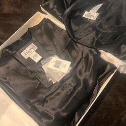 Alfani Black 100% Silk Men’s Pajama 3 piece set