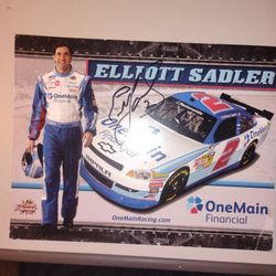 2 Autographed Pictures Of Race Cars  Greatests