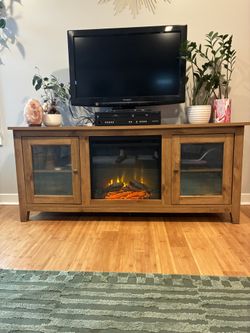 Console Table With Electric Space-heater Fireplace