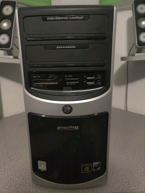 Computer Emachines Tower Unit With Keyboard And Mouse See Description