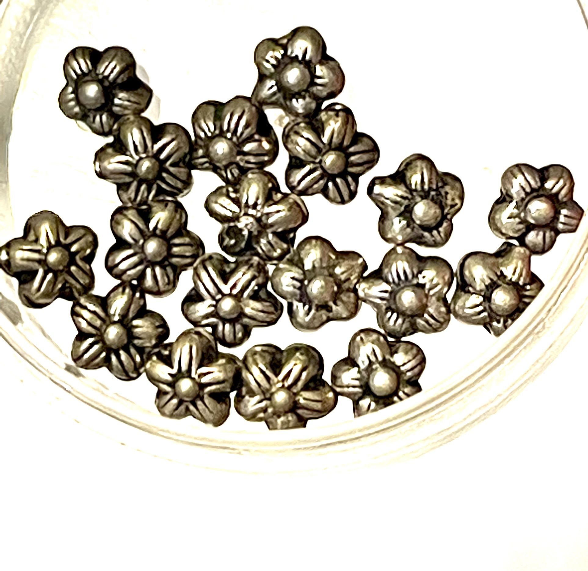 Lot Of 9x6mm German Silver Beads